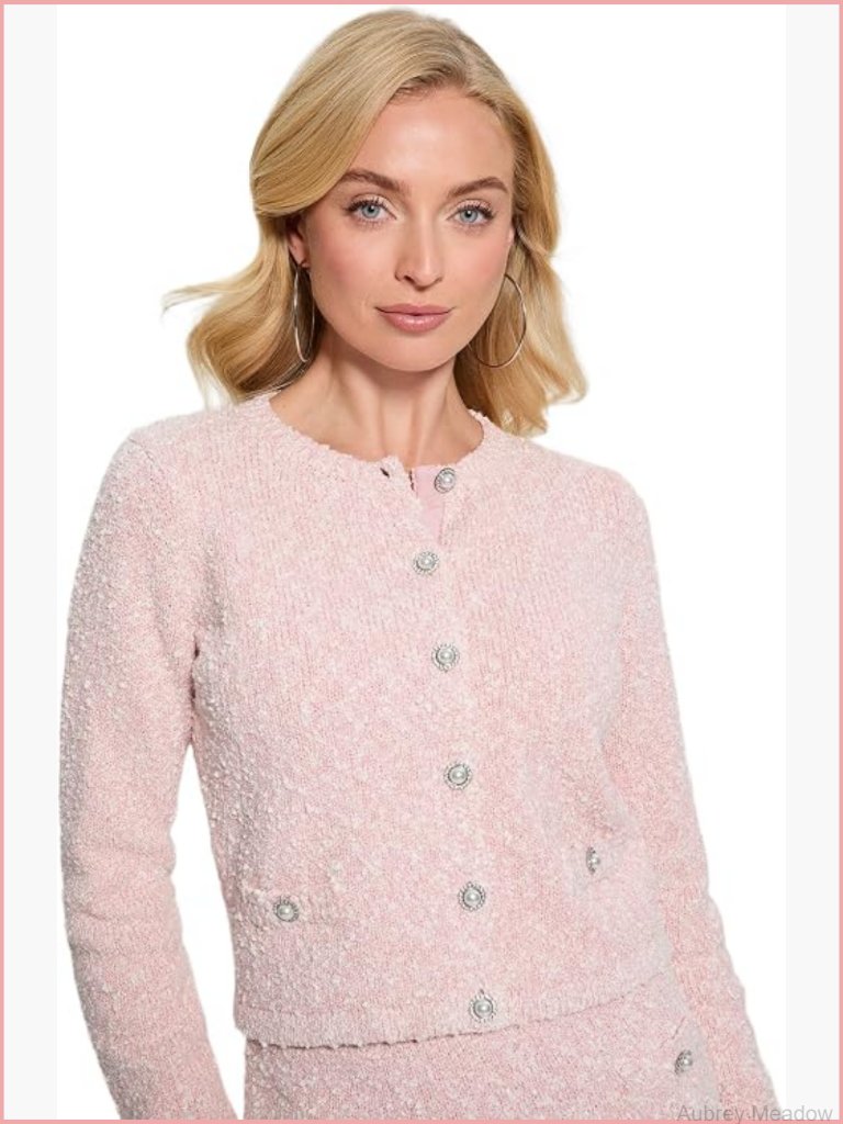 Eco Long Sleeve Dorothy Cardi Sweater With Pearl Buttons